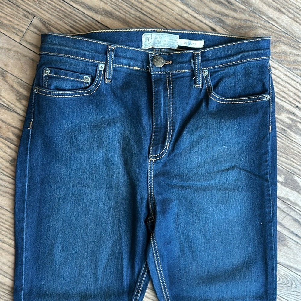 Free People Dark Blue Stretch Skinny Jeans